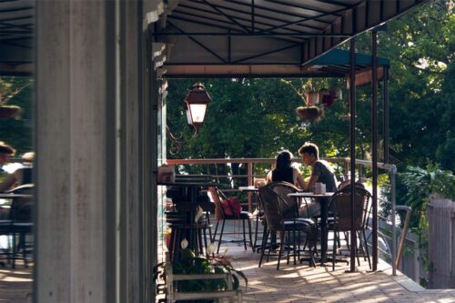 Socially Distanced Outdoor Restaurant Seating