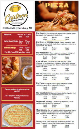 Sports Bar Menu Design Services