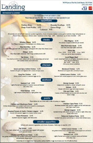 Beach Restaurant Menu Design Services