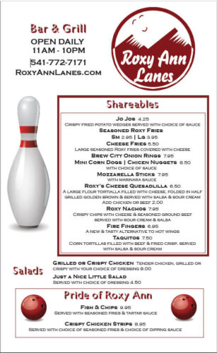 Bowling Alley Restaurant Menu Design Services