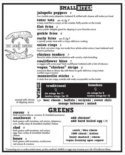 Brewery and Taproom Menu Design Services