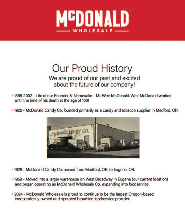 McDonald Wholesale | A Broadline Foodservice Distributor Serving Oregon for Many Years
